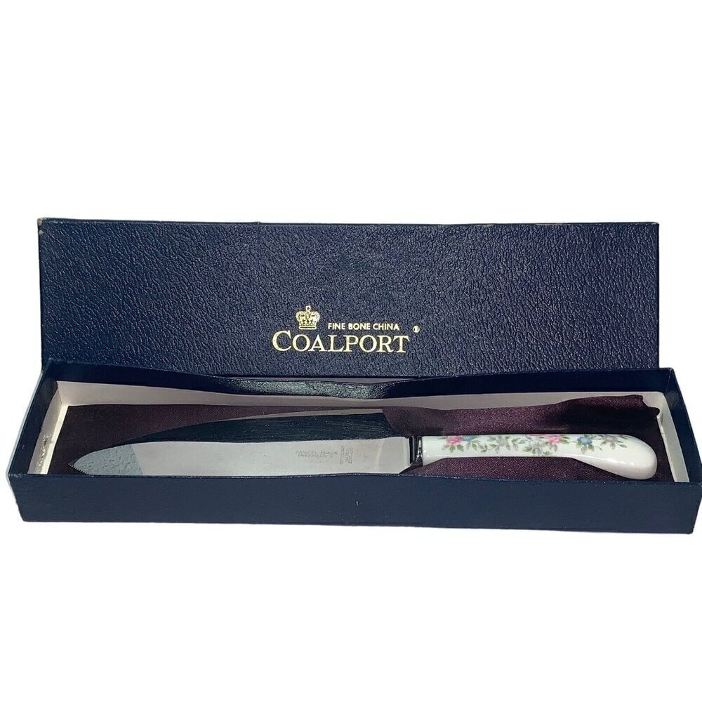Coalport Trellis Rose Bone China Knife‎ Pie Server Made in England Vintage